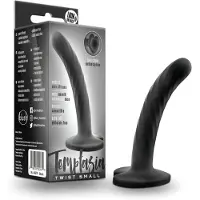 Temptasia Twist Small - dildo met zuignap, gedraaid (zwart)