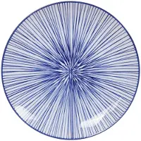 Tokyo Design Studio Nippon Bord 25,7 Cm Lines - Dinerborden Porselein Blue - 17956