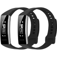 Kwmobile 2x horlogebandjes geschikt voor Huawei Band 2 / Band 2 Pro bandje - Smartwatch bandjes van TPU - Activity tracker horloge band in mat zwart / mat zwart