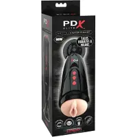 PDX Elite Dirty Talk - vibrerende kunstvagina‑masturbator (zwart)