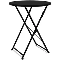 Ethimo Flower Inklapbare Tafel Ø60 Cm - Tuintafel Gegalvaniseerd Staal Sepia Black - FLTPTM1B48