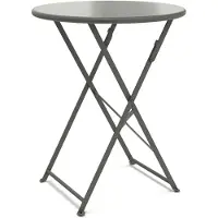 Ethimo Flower Inklapbare Tafel Ø60 Cm - Tuintafel Gegalvaniseerd Staal Mud Grey - FLTPTM1B40