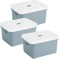 Sunware Sigma Home opbergbox 5L - Set van 3 - Blauw/Transparant