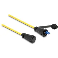 DeLOCK glasvezelkabel LC duplex naar LC duplex met afsluitdop, singlemode, IP68, stof- en waterdicht, 1 meter