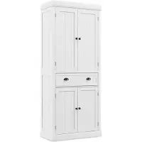 Costway Keukenkast van hout, buffetkast met verstelbare planken, 4 deuren en laden, hoge kast, keukenbuffet, vrijstaand voor keuken, eetkamer, woonkamer, 76 x 40 x 183 cm
