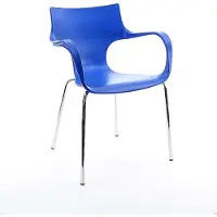 Workliving Stapelbare Stoel Jim - Blauw Aluminium Onderstel