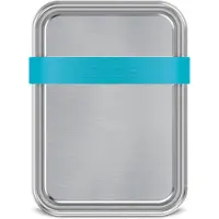 Boddels Lunchbox met Verdeler, Groot, 3 Vakken, 21 x 15 x 5 cm, RVS Turquoise Blauw - | Smacht