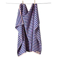 Bongusta - Naram Collectie - Strandlaken - Grote badhanddoek (100 x 150) - Dazzling Blue & Rose (blauw & roze)