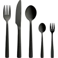Aida Raw Bestekset 60 Stuks Mat Zwart - Besteksets Aluminium Matte Black - 14681
