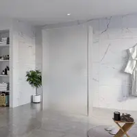 FortiFura Galeria Vrijstaande Inloopdouche - 120x200cm - Glas mat - antikalk - 8mm veiligheidsglas - 2 zijwanden 30cm - wandsteunen en hoekprofielen - Geborsteld RVS PVD (RVS) SW927769