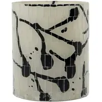 House Doctor Vana Kaarshouder Zwart/wit 12.5 Cm - Kaarshouders Glas Black - 209511030