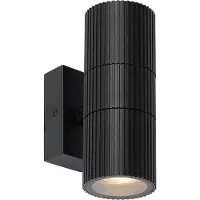 QAZQA Industriële buiten wandlamp zwart 2-lichts IP44 - Vigo