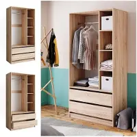 Vicco Elmo Garderobekast – 100 x 200 cm met 2 laden Sonoma
