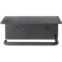 Ferm Living Dora toiletpapierhouder met legplank Black
