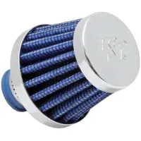 K&N Engineering K&N 2in Base OD x .375in Flange ID x 1.75in H Rubber Base Crankcase Vent Filter - Blue