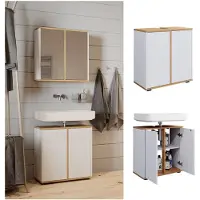 Vicco Wastafelonderkast Didi Wit/Kunstnijverheid 60 x 62 cm met 2 deuren, Model 47668