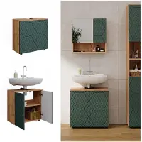 Vicco Badmeubel Irma Groen/gouden eik 60 x 59 cm, Model 42847