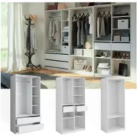 Vicco Elmo Garderobekast – 280 x 200 cm Set van 3 Wit