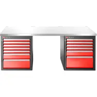Facom JLS3 Werkbank | 13 Laden | Inox Bovenblad | Laag - JLS3-2MS13DL