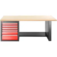 Facom JLS3 Werkbank | 7 Laden | Houten Bovenblad | Laag - JLS3-2MW7DL