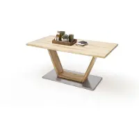 MCA Greta eetkamertafel massief hout met V-poot met boomrand