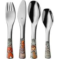 WMF Kinderbestekset FOREST FRIENDS, set van 4 stuks, zilver, roestvrij staal,
