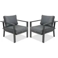 Garden Point Aluminium fauteuil Sydney antraciet - set van 2 stuks