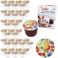 MamboCat Set van 40 bekers 230ml Comic fruitdeksels + receptenboekje