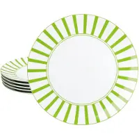 MamboCat Set van 6 SPLIT GREEN porseleinen dinerborden voor 6 personen
