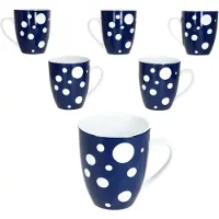 MamboCat Set van 6 PULA DARK BLUE porseleinen koffiemokken 6 personen