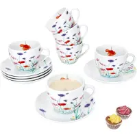 MamboCat Set van 6 MARIE porseleinen koffie kop en schotel 6 personen