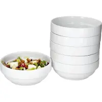 MamboCat TOMMY set van 6 kommen 17,5cm stapelbaar wit porselein
