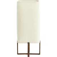 Light & Living Tafellamp Wyn 50 5cm Creme Touw Met Walnoot Look