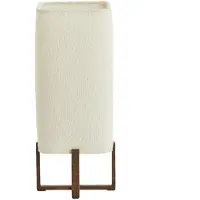 Light & Living Tafellamp Wyn 39cm Creme Touw Met Walnoot Look