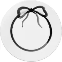 Pick a Poppy Bow Bord 28 Cm Zwart - Dinerborden Aardewerk Black - C012822AW24-227