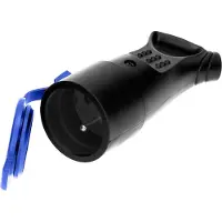 ORNO Elektrische aansluiting - OR-AE - 1370 - 2P+T - Waterdicht IP44 - Zwart Rubber