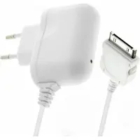 Avizar , wandlader met 30-pins oplaadkabel voor Apple iPhone 3G / 3Gs / 4 / 4s, wit