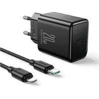 JOYROOM 20W Charger - USB C Oplader met Lightning Kabel - 1 Meter - Snellader - Zwart