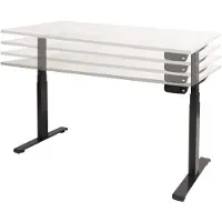 Schaffenburg Dextro plus zit/sta 200x90cm, electrisch hoogte verstelbare werkplek, T-poot frame. Frame kleur wit (RAL9010) en blad Robson Eiken