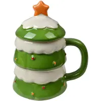 Clayre & Eef Mok Kerstboom 350 ml Groen Keramiek