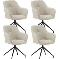 Dimehouse Set van 4 Draaibare Eetkamerstoelen Camiel Lichtgrijs Chenille - Chenille - Design