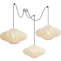 QAZQA Japandi hanglamp beige 50cm 3-lichts - Plu