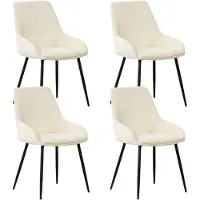 Dimehouse Set van 4 Eetkamerstoelen Elle crème - Stof - Industrieel
