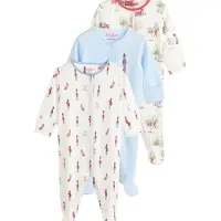 Next Rompertje/body lichtblauw / rood / wolwit
