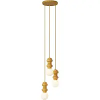 QAZQA Retro hanglamp mosterdgeel met mat glas 3-lichts - Fedde