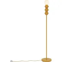 QAZQA Retro vloerlamp mosterdgeel met mat glas - Fedde