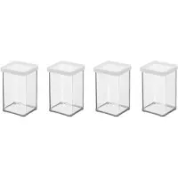 Rotho Set van 4 bewaardozen voor droge voedingsmiddelen zoals pasta, rijst en meel – LOFT 1 L