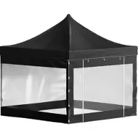 Sans marque Partytent 3x3 meter - Met zijkanten - Vouwtent - Zwart - Paviljoen - Opbouwbaar - PVC tent - Tuintent