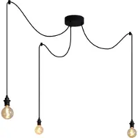 QAZQA Buiten hanglamp zwart 3-lichts IP44 - Cava