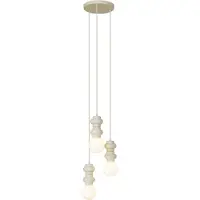 QAZQA Retro hanglamp beige met frosted glas 3-lichts - Fedde